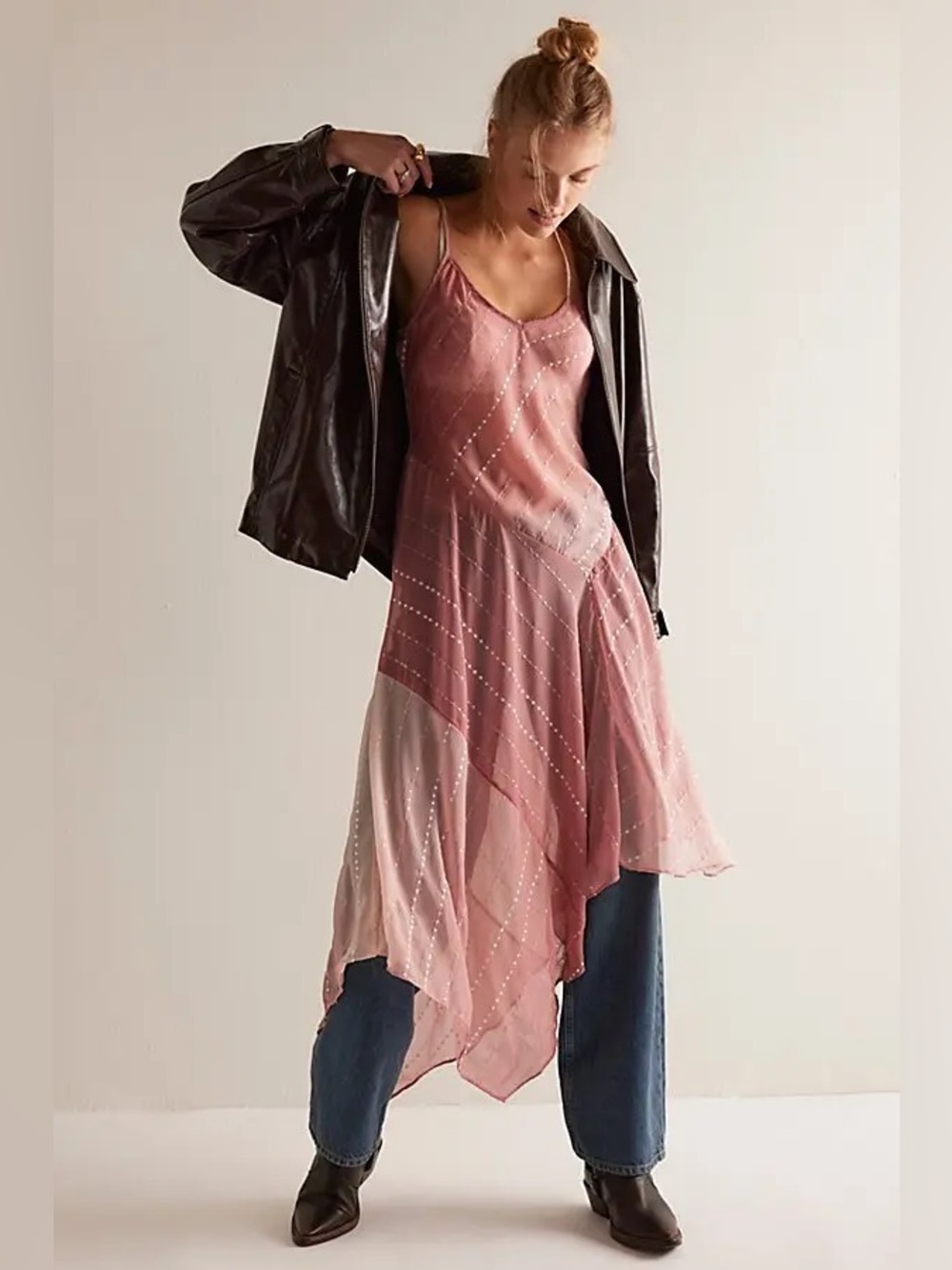 Free People A Little Drama Midi Slip